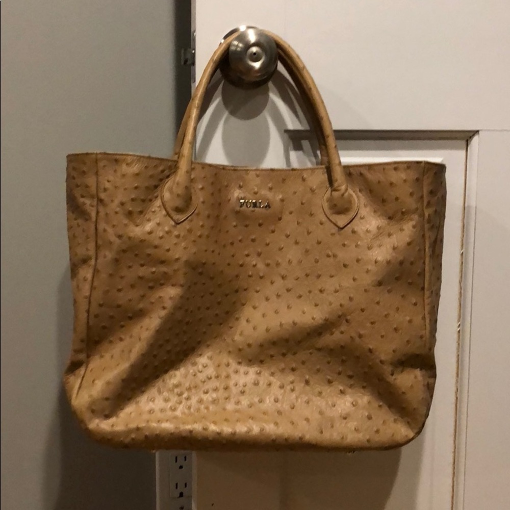 Furla Ostrich Leather Tote